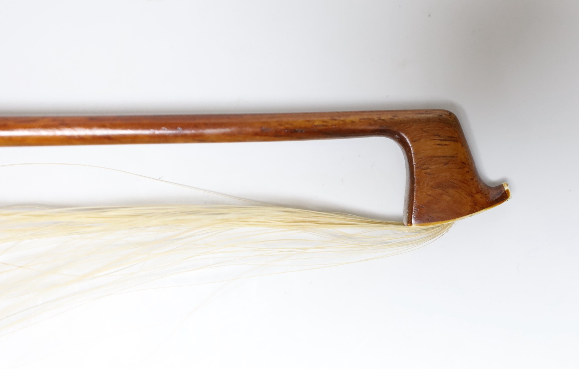 A cased viola and bow, viola back measures, 40.5cm